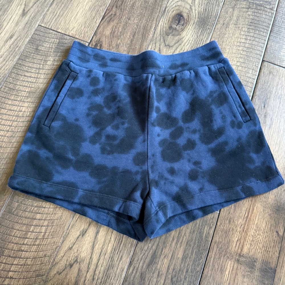 525 America Womens Navy Black Tie Dye Knit Sweat Shorts Size S NWT Cotton